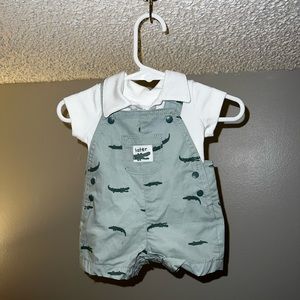 Baby alligator overalls outfit set!